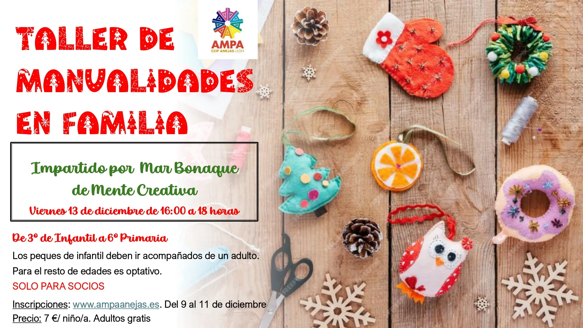 Taller manualidades navideñas 2024